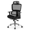 Picture of OfficeSource Clever Collection All Mesh High Back Chair with Headrest and Aluminum Base