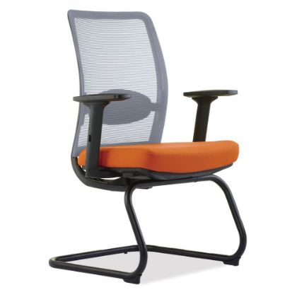 Picture of OfficeSource Agile Collection Gray Mesh Guest Chair with Black Cantilever Base