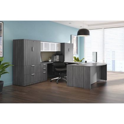 Picture of U Shaped Executive Desk with Hutch, Wardrobe Storage and Lateral Files