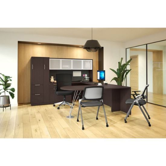 OfficeSource OS Laminate U-shaped desk with hutch