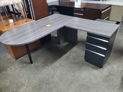 Picture of Grey Bullet L Desk 66x66