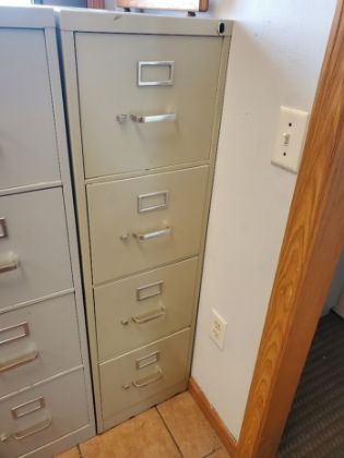 Picture of Hon 4dr. Letter Size Vertical File Cabinet Non Locking  putty 