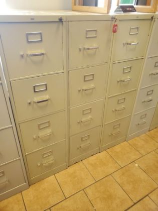 Picture of Hon 4dr. Letter Size Vertical File Cabinet Locking  w/key Putty