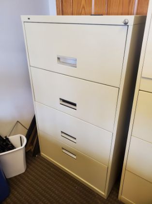 Picture of HON BRIGADE 600 Series 4-Drawer 30" Putty Lateral File – Used, Locking with Key