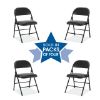 Picture of OfficeSource Steel Folding Chairs Steel Folding Chair with Padded Seat and Back (4 Pack)