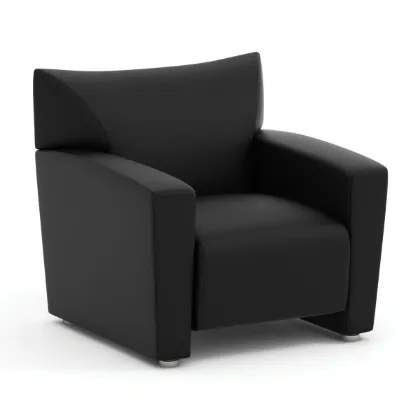 Picture of LOUNGE CHAIR BONDED BLK LEATHER