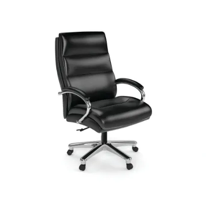 Picture of BIG & TALL BLACK BONDED LEATHER/CHROME