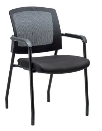 Picture of GUEST CHAIR SCREEN BK/FABRIC SEAT BLACK