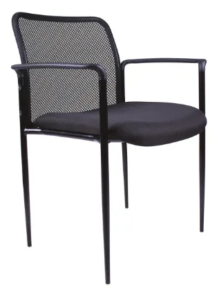 Picture of MESH BACK GUEST STACK CHAIR BLACK FABRIC/BLACK FRAME
