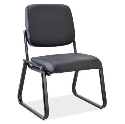 Picture of ARMLESS GUEST CHAIR BLACK VINYL/BLACK FRAME
