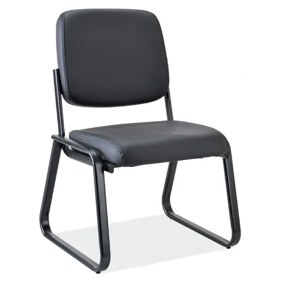 Picture of ARMLESS GUEST CHAIR BLACK VINYL/BLACK FRAME