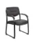 Picture of GUEST CHAIR PADDED ARMS BLACK LEATHERPLUS/BLACK