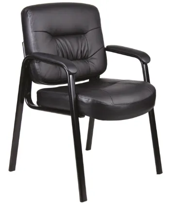 Picture of GUEST CHAIR BLACK LEATHERPLUS/BLACK FRAME