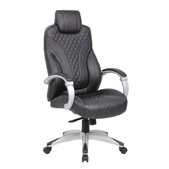 Picture of EXECUTIVE CHAIR HINGED ARM BLACK CARESSOFT/SILVER
