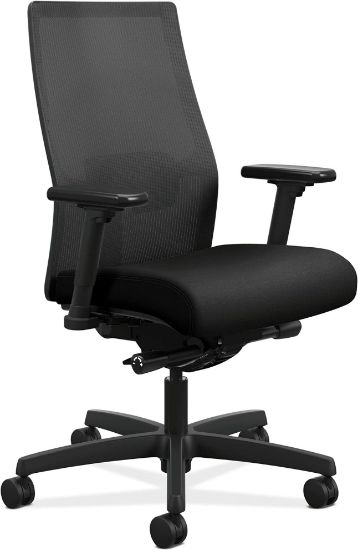 Picture of HON Ignition 2.0 Mid-Back Task Chair, Advanced Tilt Controls, Black Frame, Black