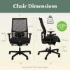 Picture of HON Ignition 2.0 Mid-Back Task Chair, Advanced Tilt Controls, Black Frame, Black