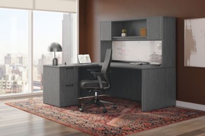 Picture of Premiera PL Laminate Series L-Shaped Office Desk with Hutch – 71" x 71"