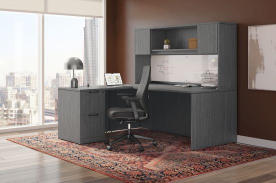 Picture of Premiera PL Laminate Series L-Shaped Office Desk with Hutch – 71" x 71"