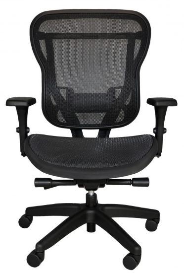 Picture of Black Mesh Office Chair with Adjustable Lumbar