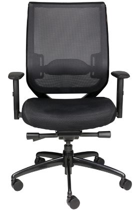Black mesh office chair with adjustable lumbar support