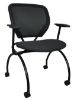Mesh nesting chair with arms and casters