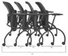 Mesh nesting chair with arms and casters