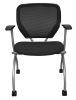 Mesh nesting chair with arms and casters