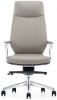 Black leather high back office chair with arms