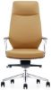 Black leather high back office chair with arms