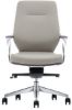 Black leather mid back office chair with arms