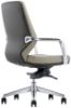 Black leather mid back office chair with arms