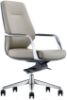 Black leather mid back office chair with arms