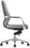 Black leather mid back office chair with arms