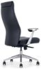 Black leather high back office chair with tilt lock