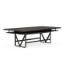 Palisades 96 inch standing height conference table with two-tier design, hidden storage, six power module cutouts, Gauntlet Gray finish, and black base