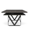 Palisades 96 inch standing height conference table with two-tier design, hidden storage, six power module cutouts, Gauntlet Gray finish, and black base