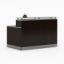 Picture of OfficeSource Cosmo Collection Glass Top Reception Desk - 63"W x 32"D