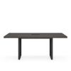 Palisades 72 inch sitting height rectangular conference table with metal legs, two power cutouts, grommet covers, Gauntlet Gray finish, and black frame