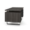 Palisades 60 inch double pedestal executive desk with floating Gauntlet Gray laminate top, Graphite frame, and charcoal metal accents