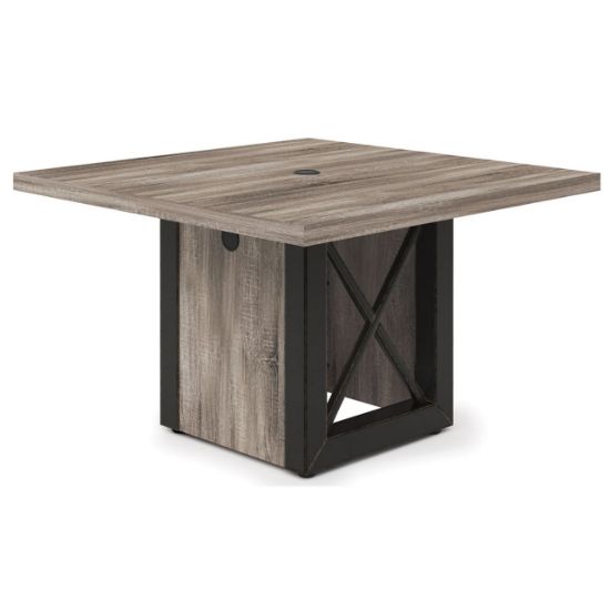 Picture of OfficeSource | Riveted | Square Conference Table with Cubed Base-Discontinued