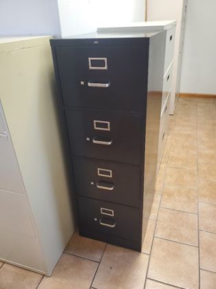 Picture of 4dr. legal size 18w x 25d x 52h Black Non Locking