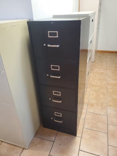Picture of 4dr. legal size 18w x 25d x 52h Black Non Locking