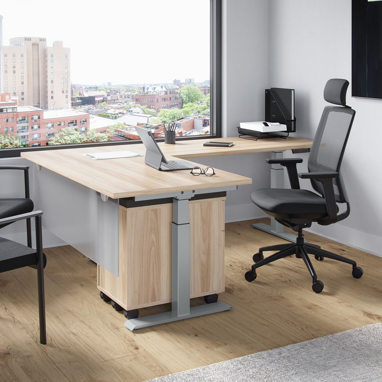 Premiera Deluxe Electric Height Adjustable Corner Table Base with ...