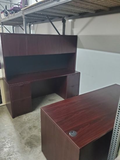 Picture of Mahogany Desk/Credenza/Hutch Set