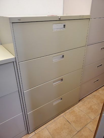 Picture of HON BRIGADE 600 Series 4-Drawer 36" Lateral File Cabinet – Putty