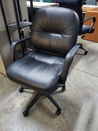 Picture of HON Pillow-Soft Bonded Leather Mid-Back Chair, Black