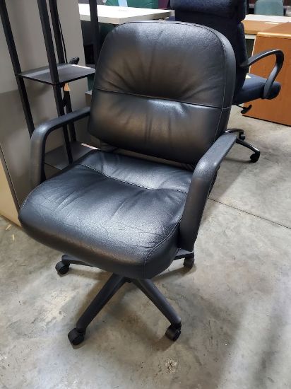 Picture of HON Pillow-Soft Bonded Leather Mid-Back Chair, Black