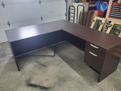 Picture of Premiera PL Series L-Shaped Desk – Mocha, Reversible Left or Right