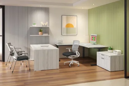 Picture of Premiera Height-Adjustable U-Shape Desk 72" x 114" x 72" 