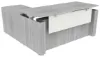 Picture of Executive L Shaped Sit Stand Desk with Drawers, Adjustable Height and Reversible Return